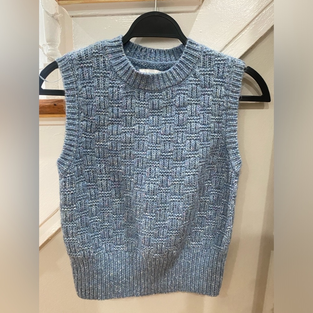 Topshop Blue Crew Neck Sweater